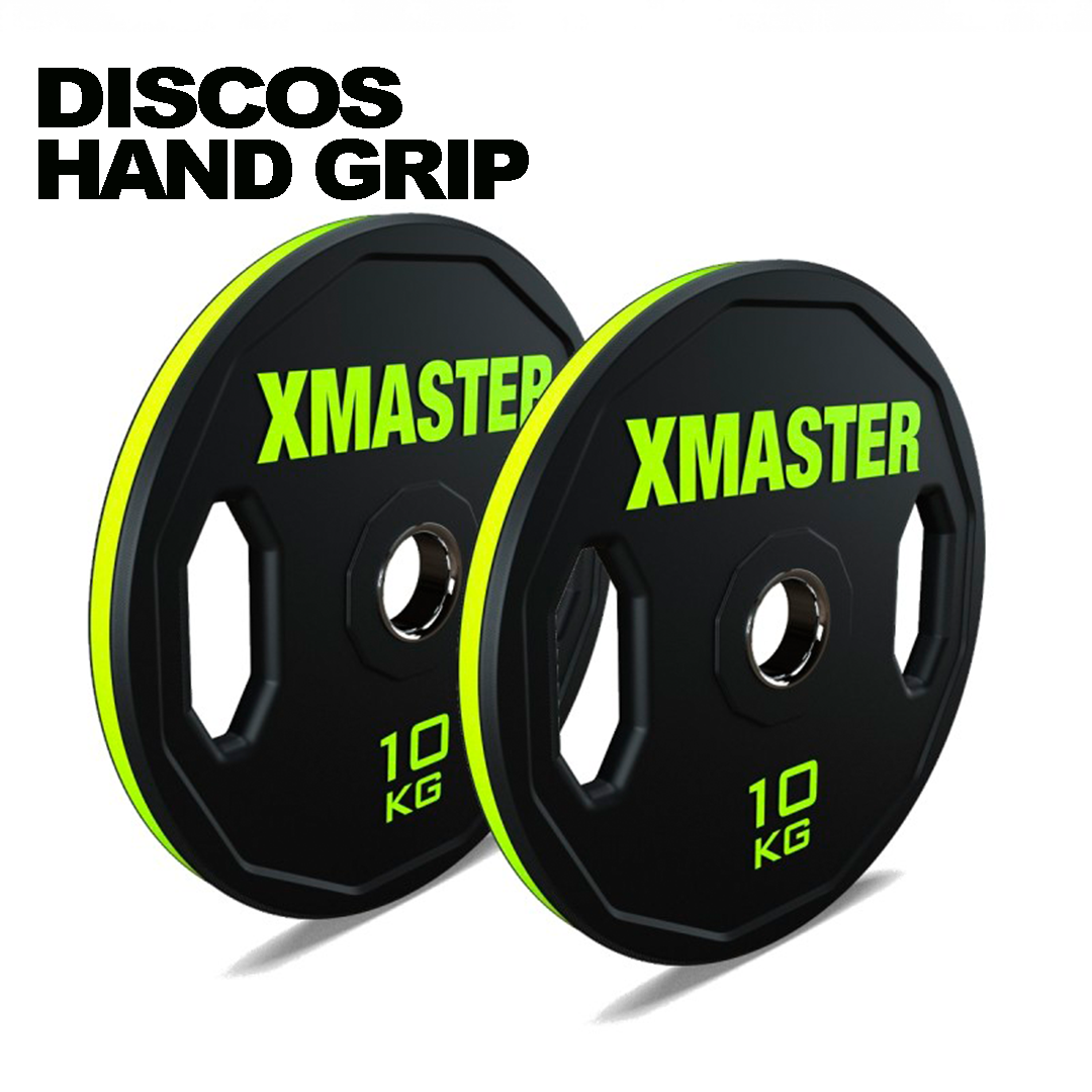 Par Discos Olímpicos Rubber Hand Grip 10kg | XMASTER