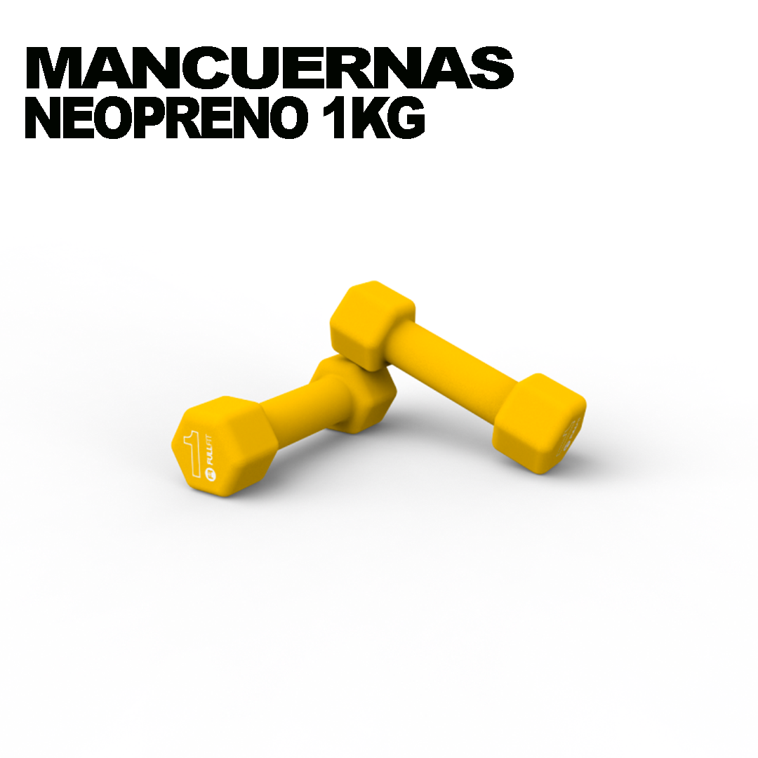 Par Mancuernas de Neopreno 1kg Amarillo