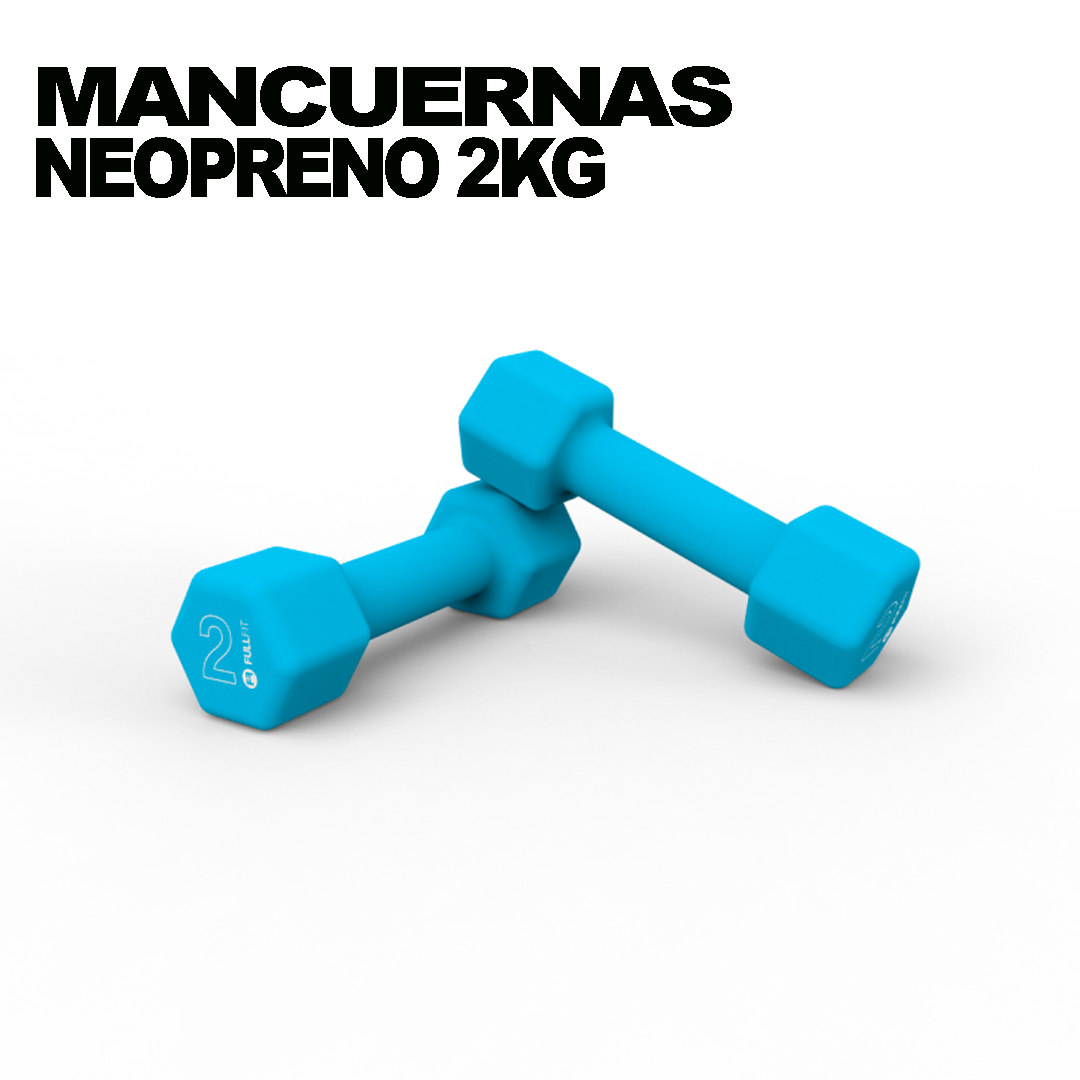 Par Mancuernas de Neopreno 2kg Celeste