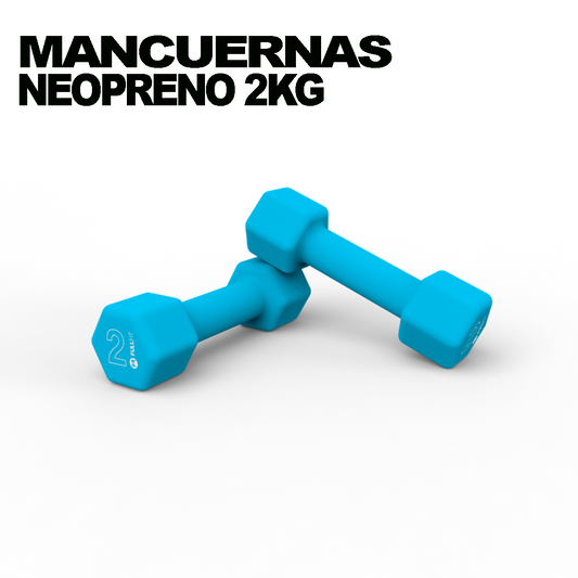 Par Mancuernas de Neopreno 2kg Celeste