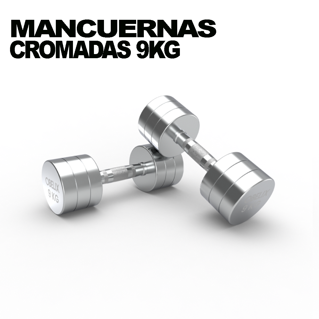 Par Mancuernas Cromadas 9kg | Obelix