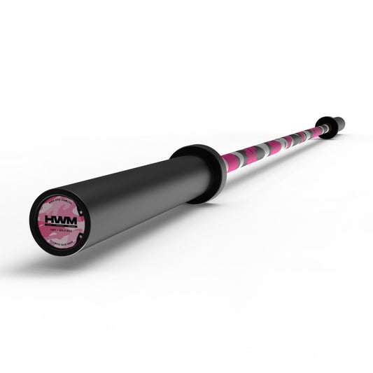 Barra Olímpica Cerakote Pink Camo 500lb 15kg | HWM