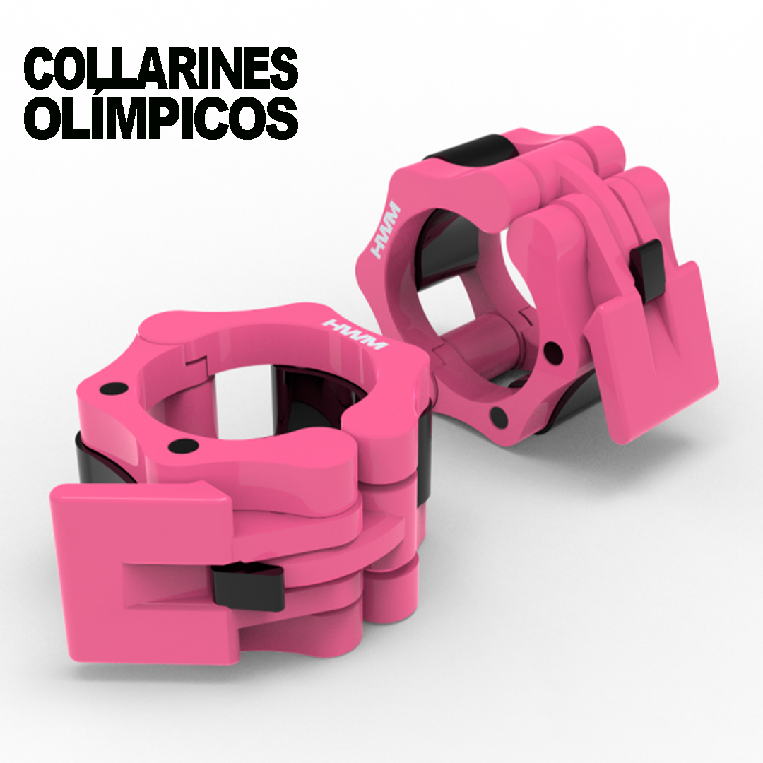Par Collarines Olímpicos de PVC 50mm Rosado