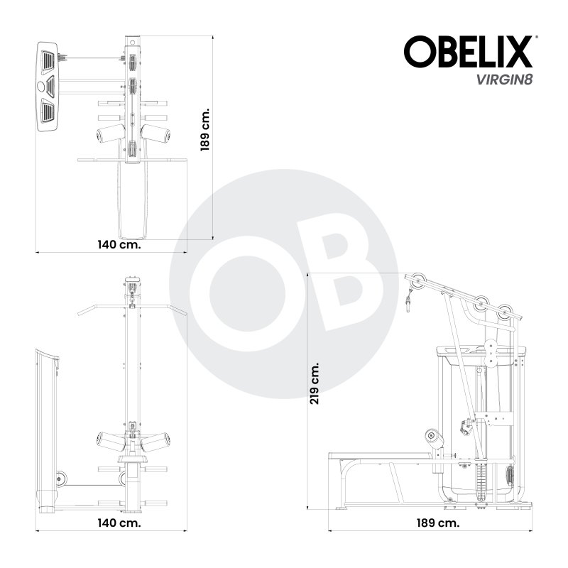 Dual Polea Alta/Remo V8 Series | Obelix