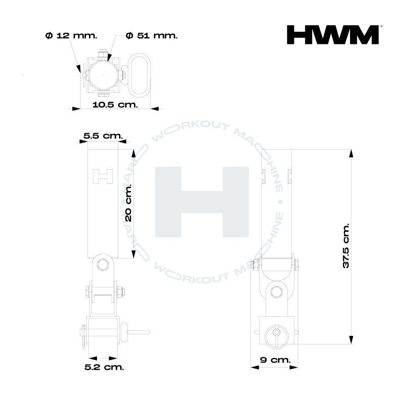 Landmine para Rack 50x50mm