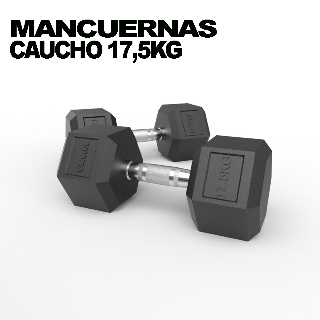 Mancuernas Hexagonales De Caucho 17,5kg (Par)