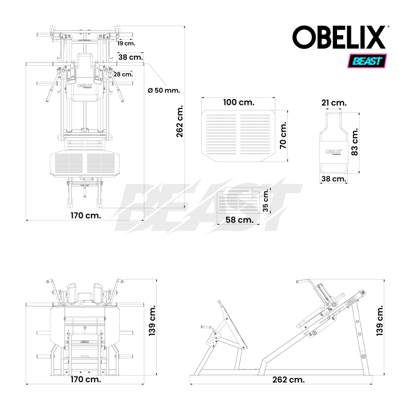 Prensa Hack 35º Lineal Beast | Obelix