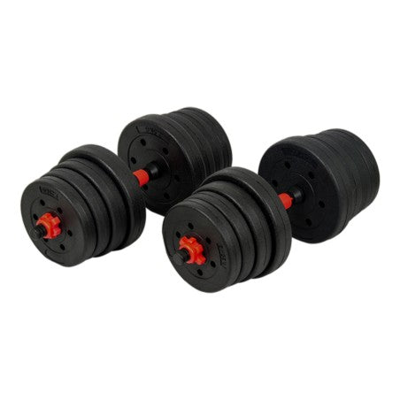 Set 30kg Mancuernas Eco Rojo