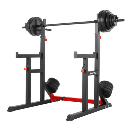 Squat Rack Ajustable Con Soporte De Fondos