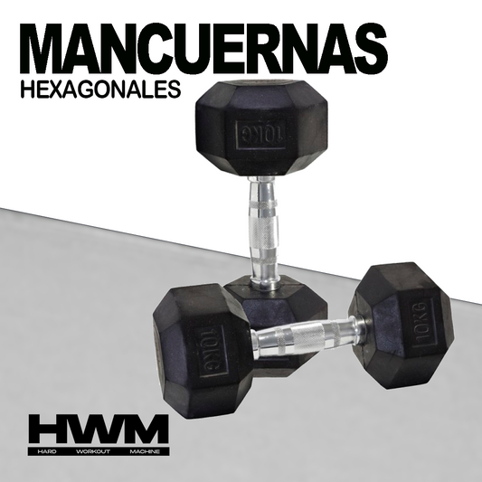 Mancuernas Hexagonales De Caucho 10kg (Par)