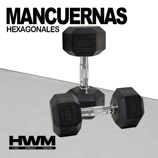 Mancuernas Hexagonales De Caucho 12,5kg (Par)