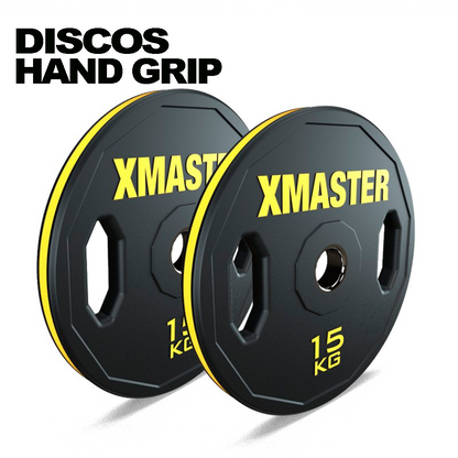 Par Discos Olímpicos Rubber Hand Grip 15kg | XMASTER