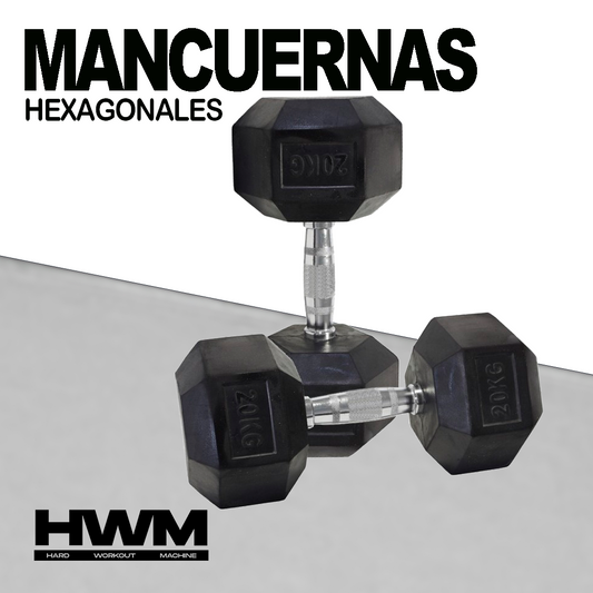 Mancuernas Hexagonales De Caucho 20kg (Par)
