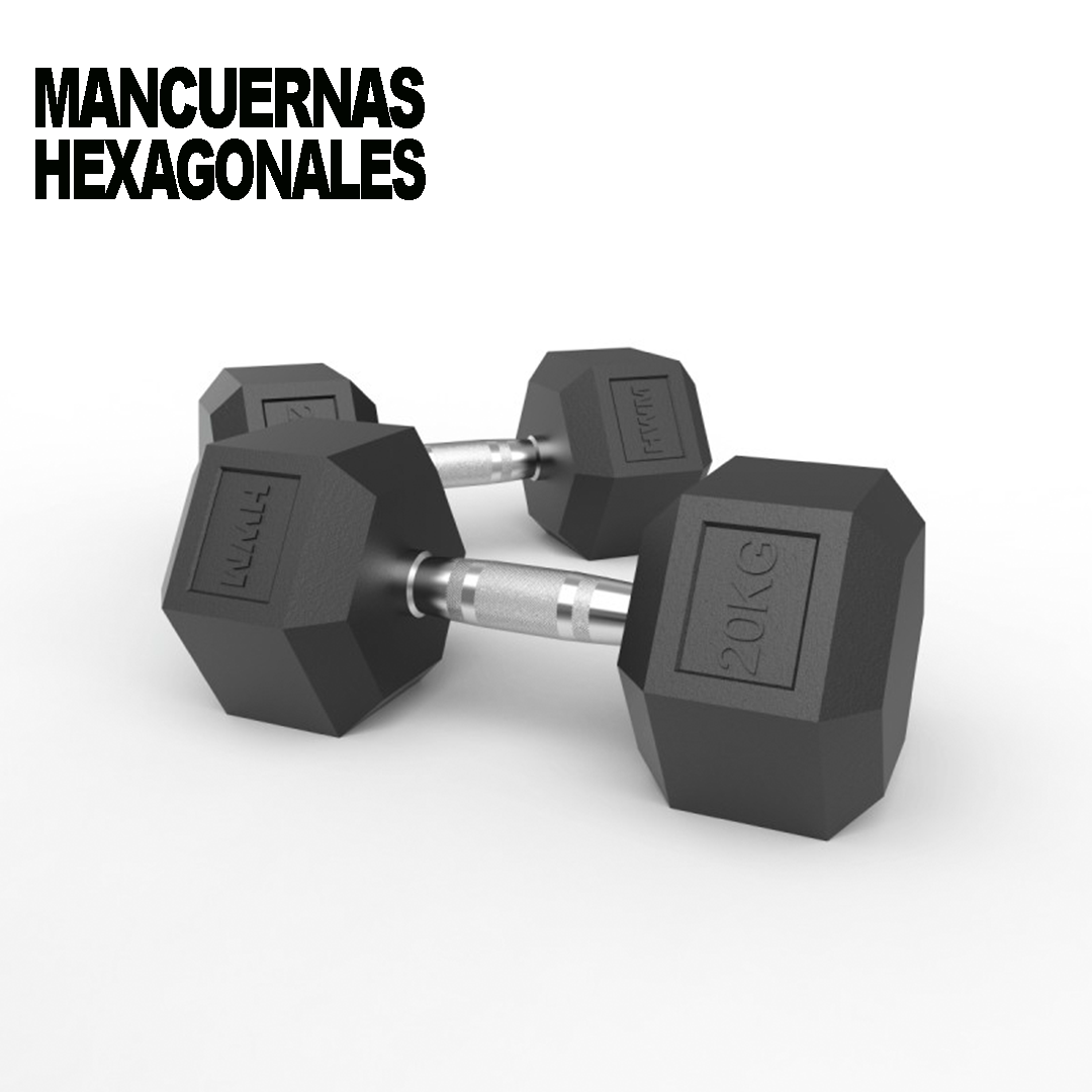 Mancuernas Hexagonales De Caucho 20kg (Par)