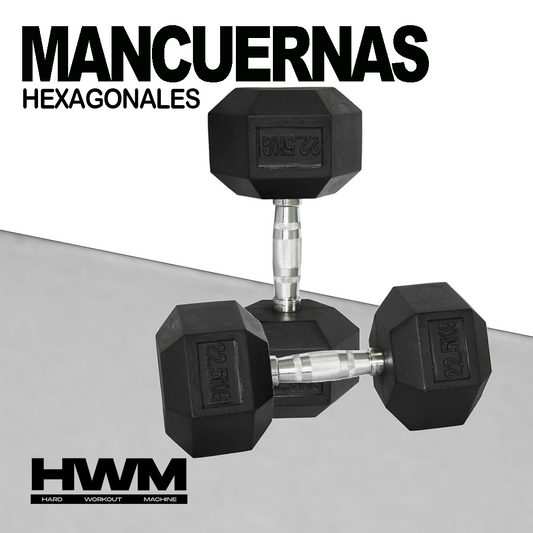 Mancuernas Hexagonales De Caucho 22,5kg (Par)