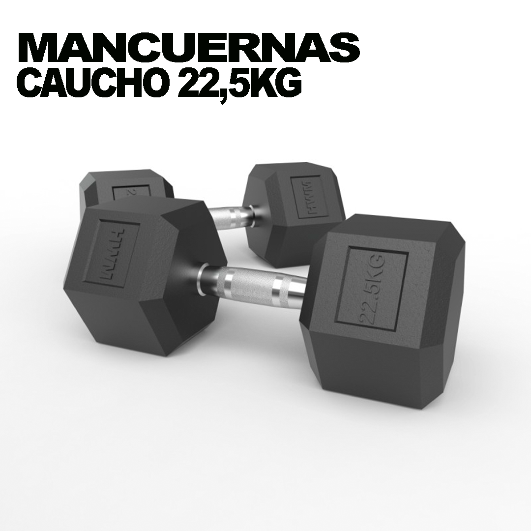 Mancuernas Hexagonales De Caucho 22,5kg (Par)