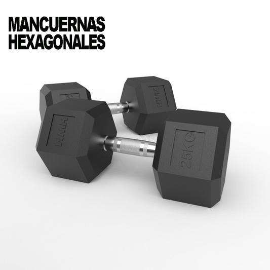 Mancuernas Hexagonales De Caucho 25kg (Par)