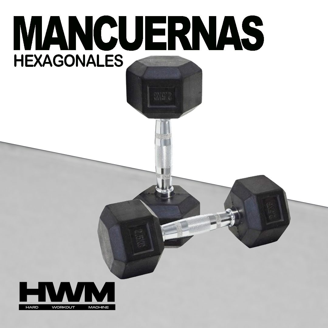 Mancuernas Hexagonales De Caucho 2,5kg (Par)