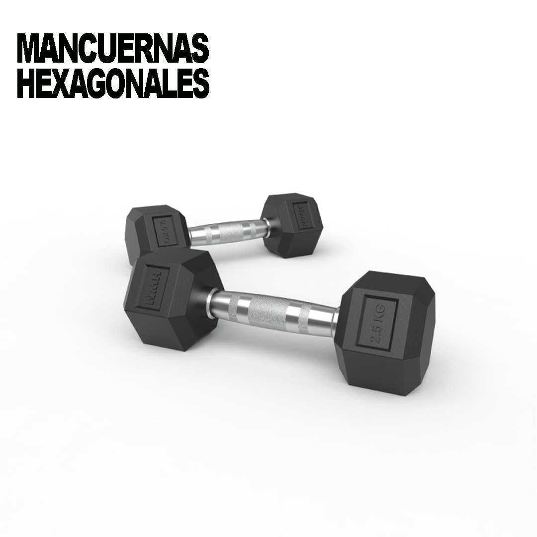 Mancuernas Hexagonales De Caucho 2,5kg (Par)