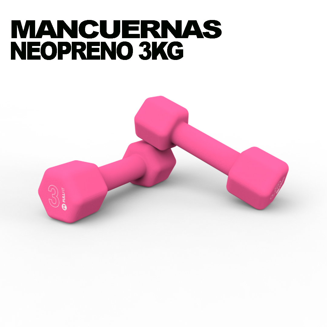 Par Mancuernas de Neopreno 3kg Rosado