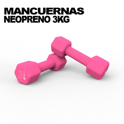 Par Mancuernas de Neopreno 3kg Rosado