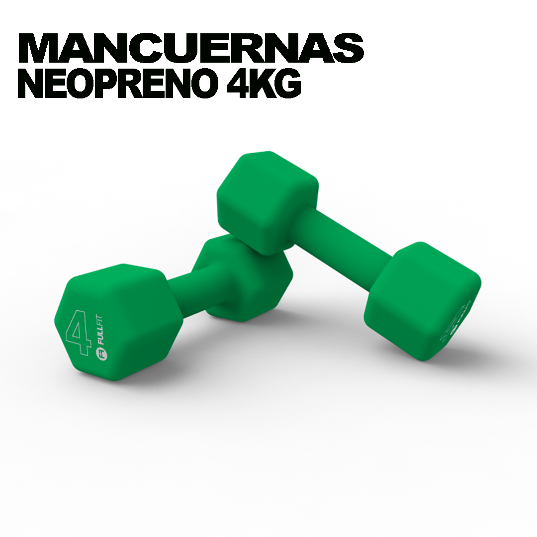 Par Mancuernas de Neopreno 4kg Verde