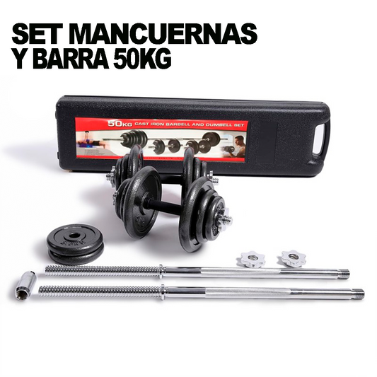 Set Mancuernas 50kg+ Maleta