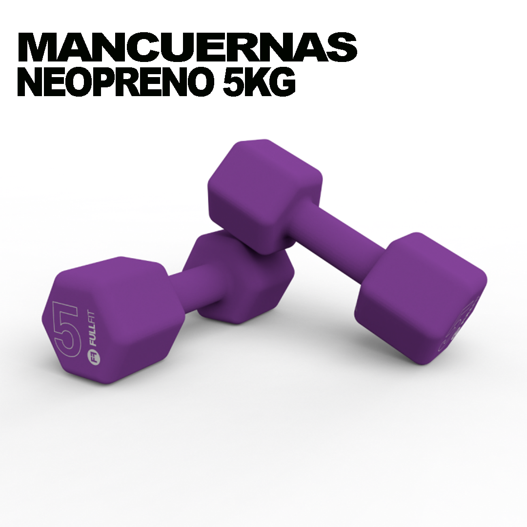 Par Mancuernas de Neopreno 5kg Morado