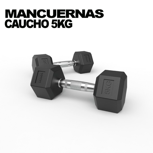 Mancuernas Hexagonales De Caucho 5kg (Par)