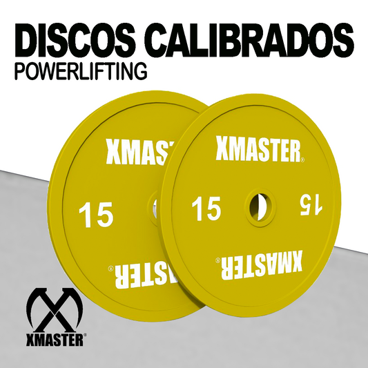 Discos Calibrados Powerlifting 15kg Amarillo (Par) | XMASTER