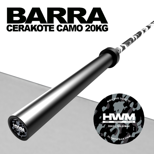 Barra Olímpica Cerakote Black Camo 700lb 20kg | HWM
