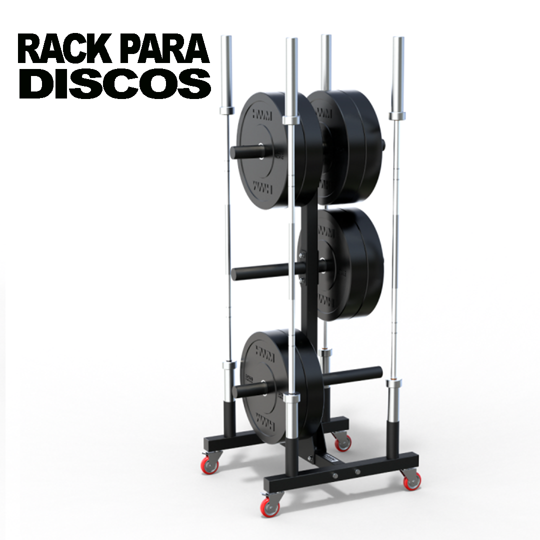 Rack Para Discos y Barras Con Ruedas