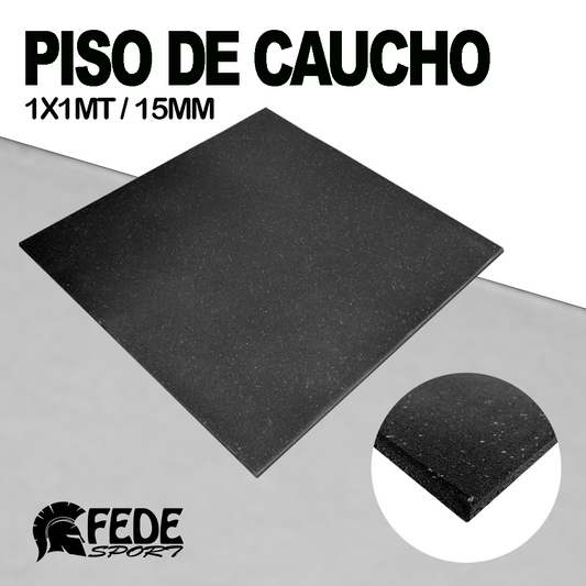 Piso de Caucho Recto 15mm/1x1mt