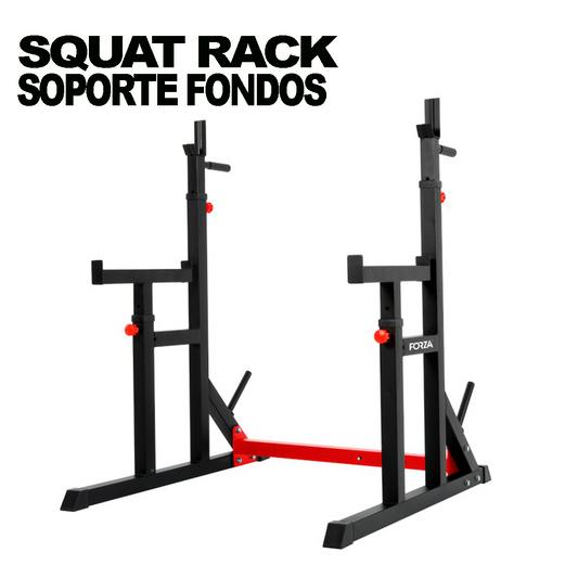 Squat Rack Ajustable Con Soporte De Fondos