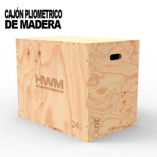 Cajón Pliométrico de Madera 3 en 1 (75x50x60cm)