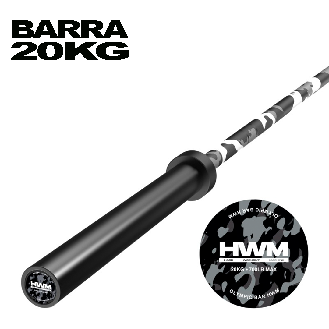 Barra Olímpica Cerakote Black Camo 700lb 20kg | HWM