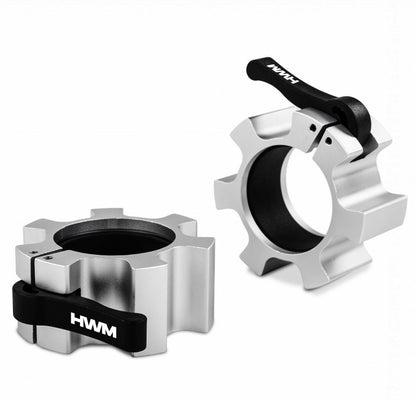 Collarines Olímpicos de Aluminio 50mm Silver (Par) | HWM