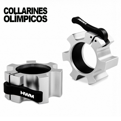 Collarines Olímpicos de Aluminio 50mm Silver (Par) | HWM