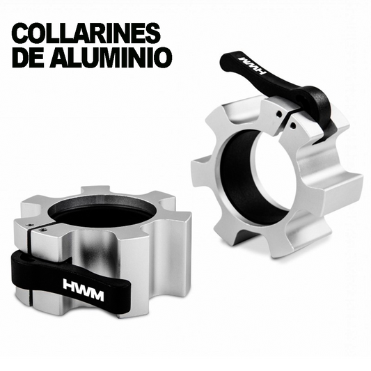 Collarines Olímpicos de Aluminio 50mm Silver (Par) | HWM