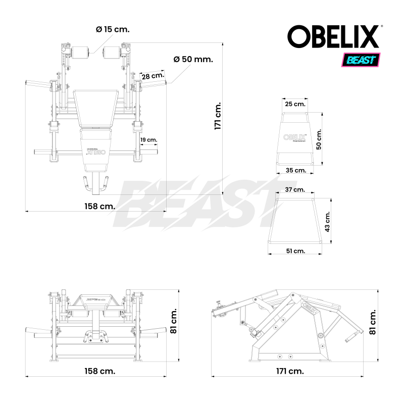 Curl Femoral Acostado Iso Lateral Beast | Obelix