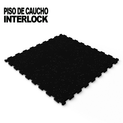 Piso de Caucho Interlock 100x100cm x 15mm (Unidad) Sin Bordes