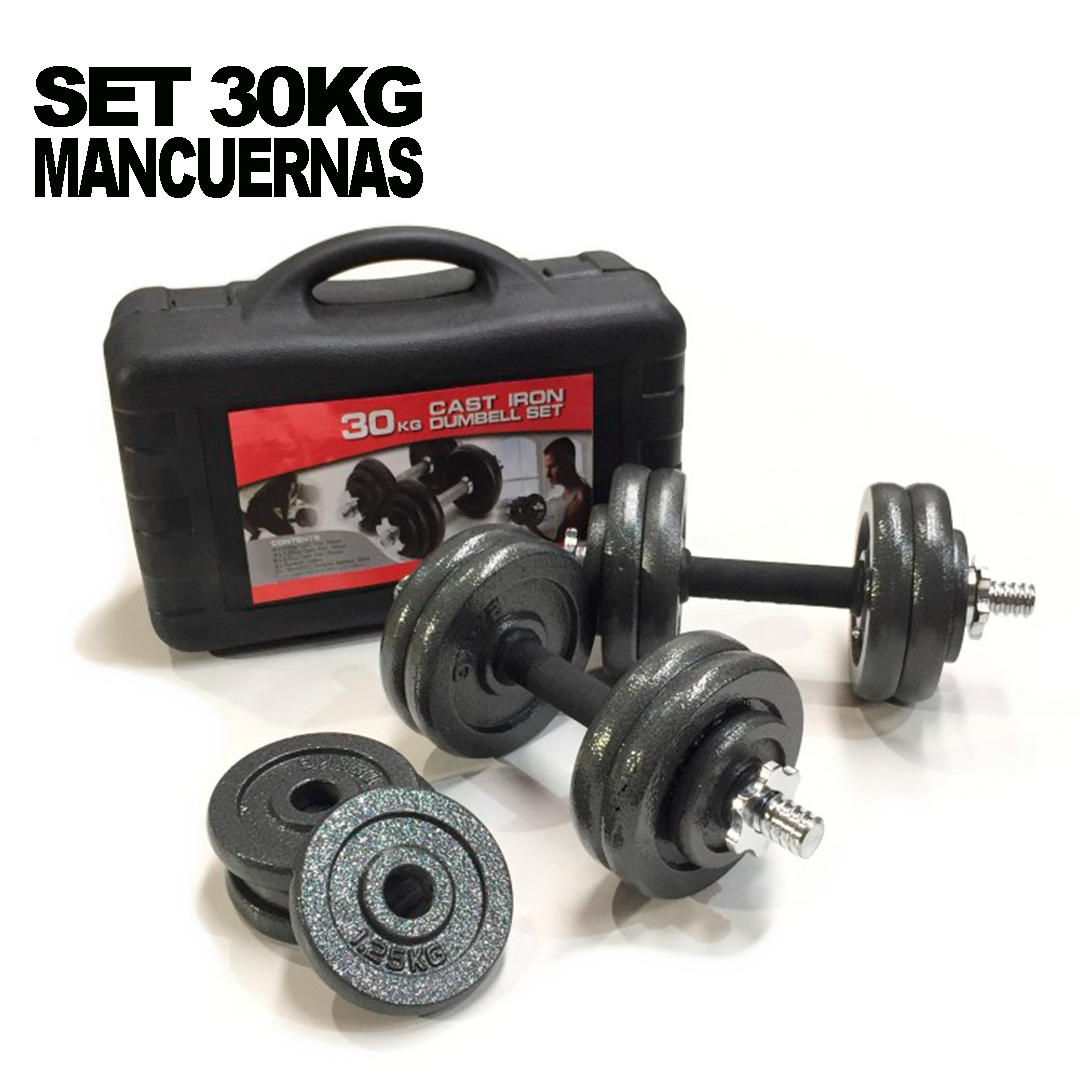 Set Mancuernas 30kg+ Maleta