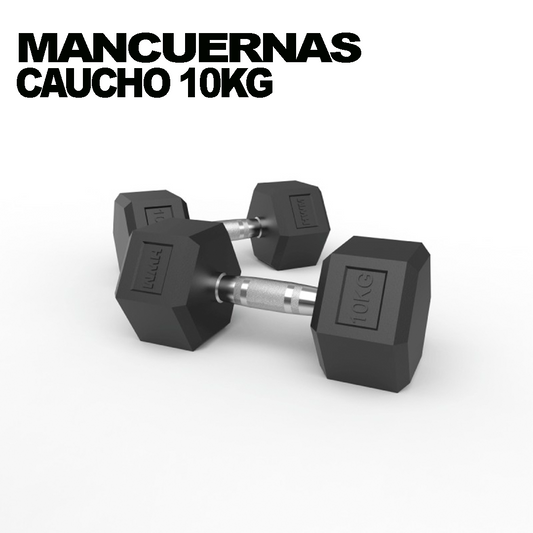 Mancuernas Hexagonales De Caucho 10kg (Par)