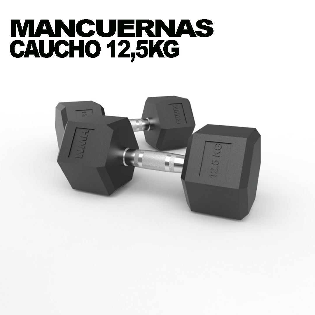 Mancuernas Hexagonales De Caucho 12,5kg (Par)