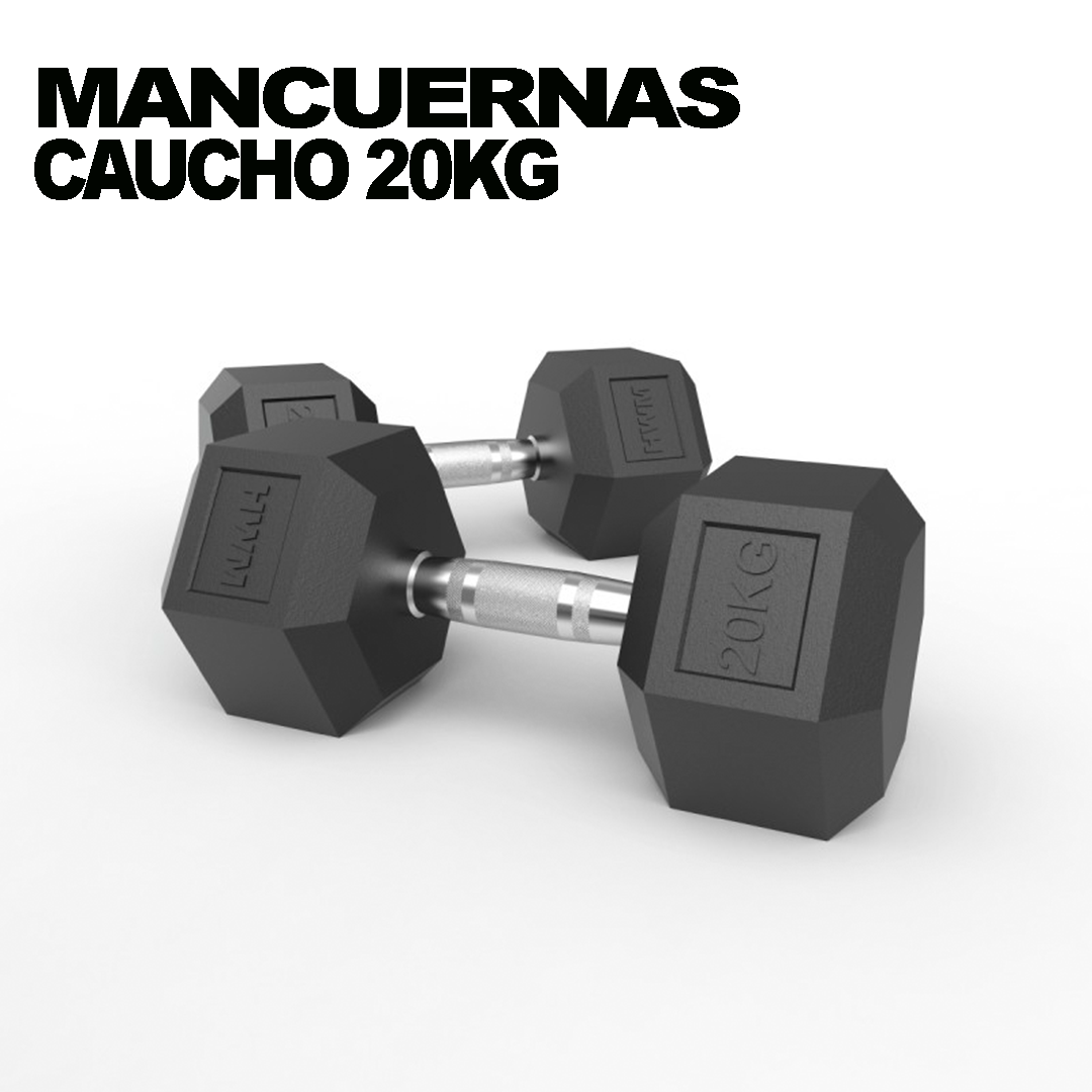 Mancuernas Hexagonales De Caucho 20kg (Par)