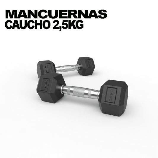 Mancuernas Hexagonales De Caucho 2,5kg (Par)