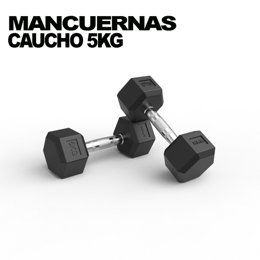 Mancuernas Hexagonales De Caucho 5kg (Par)