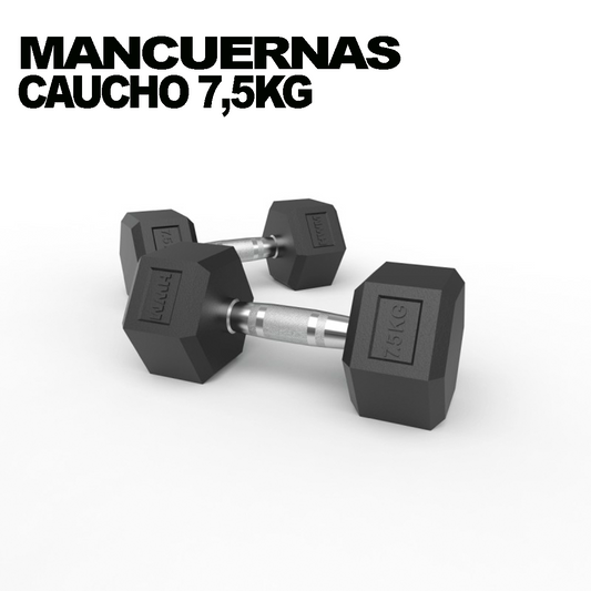 Mancuernas Hexagonales De Caucho 7,5kg (Par)