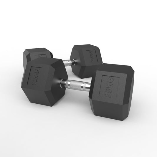 Mancuernas Hexagonales De Caucho 25kg (Par)
