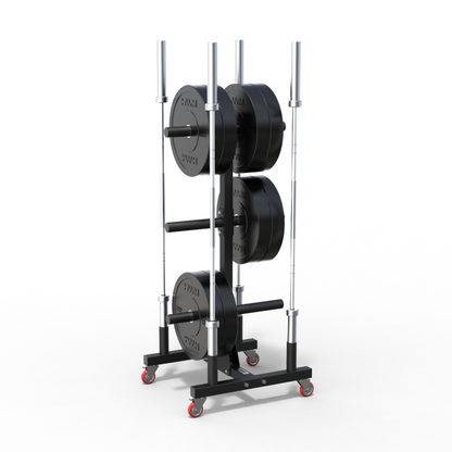 Rack Para Discos y Barras Con Ruedas